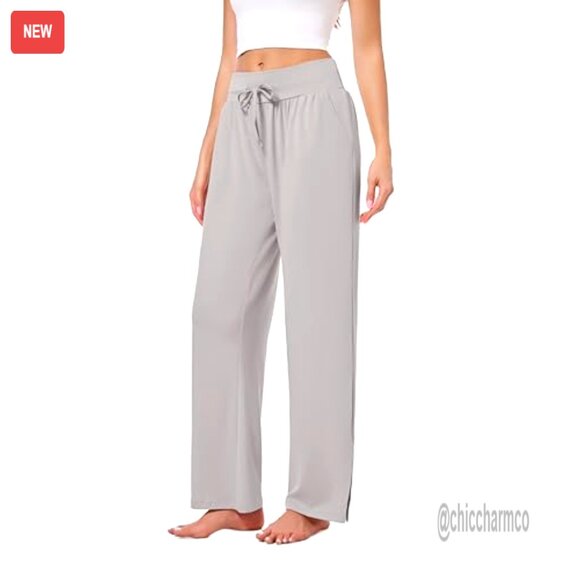 3 Pack High Waisted Wide Leg Yoga Sweatpants with Pockets Drawstring Lounge - Picture 2 of 7